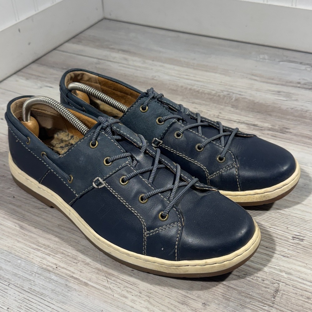 Born Men's Marius Boat Shoes Navy Blue Leather Size‎ 11M EUC